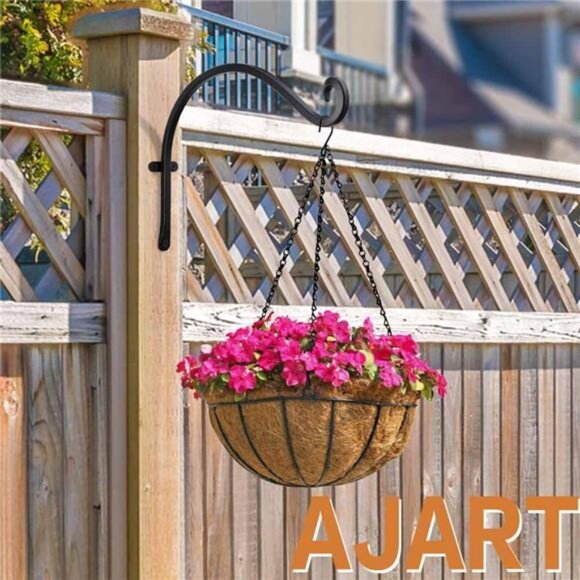 Hanging Plant Hanger Outdoor: 12-Inch Bird Feeder Wall Hooks - - Picture 5 of 7